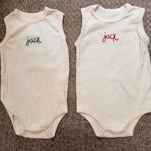 NWOT SET OF 2! Hand-stitched “Jack” Onesies!
